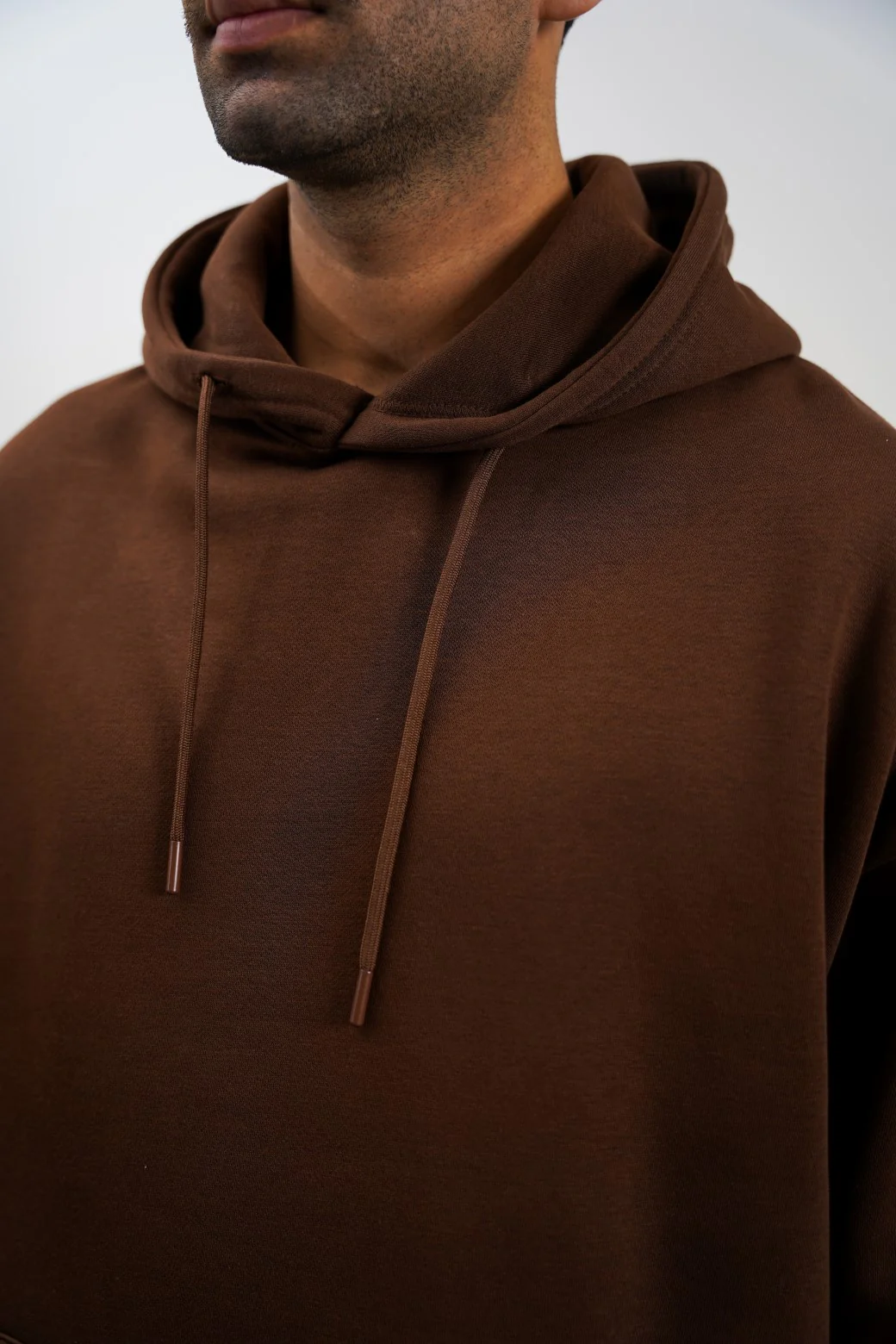 OVERSIZED FLEECE HOODIE-BROWN-3