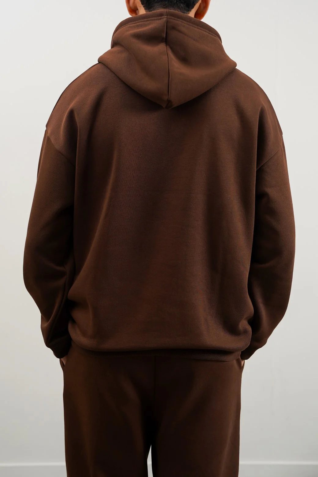 OVERSIZED FLEECE HOODIE-BROWN-5